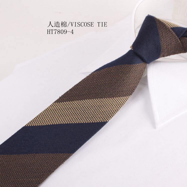 西装配饰韩版人造棉领带复古格子手打潮流领带