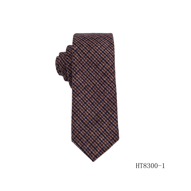 羊毛领带条纹格子领带优雅男士羊毛领带