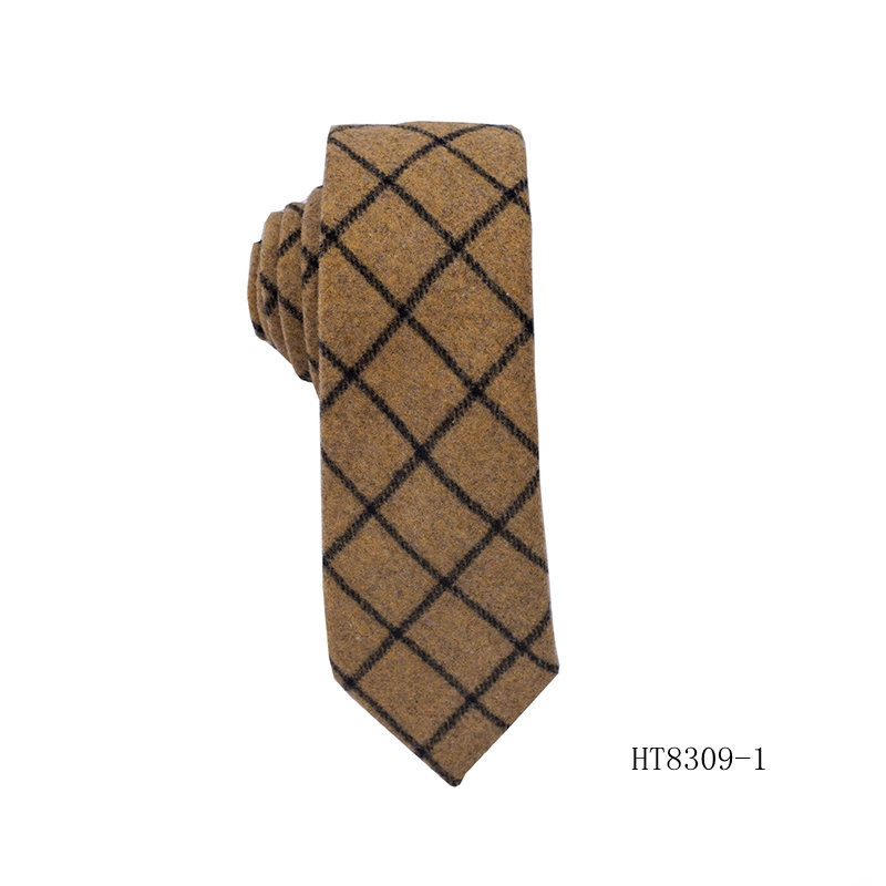 羊毛领带条纹格子领带优雅男士羊毛领带