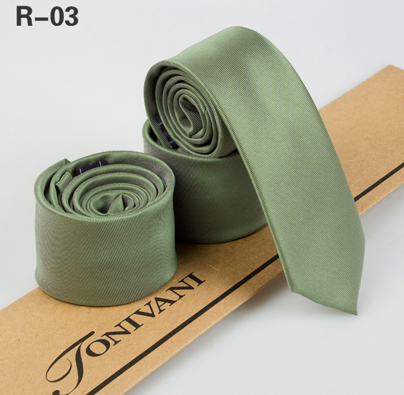 TONIVANI-18纯色窄领带 素色鲜艳多彩休闲时尚 男士批发定制小领带