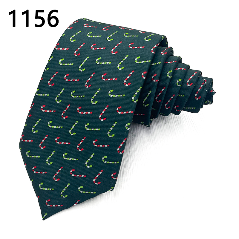 TONIVANI-647绿色圣诞男士领带批发涤丝外贸男式领带厂家