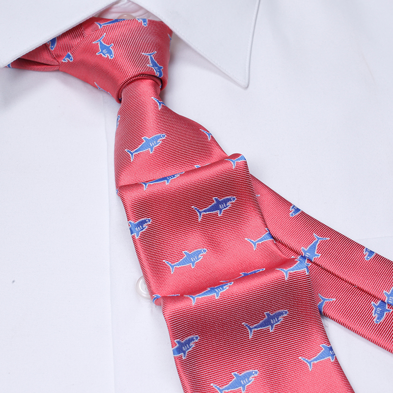 涤丝动物花型可爱休闲领带