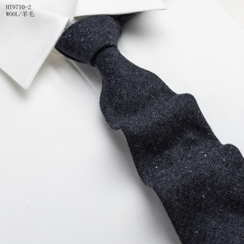 格子羊毛多色领带厚款男士时尚领带