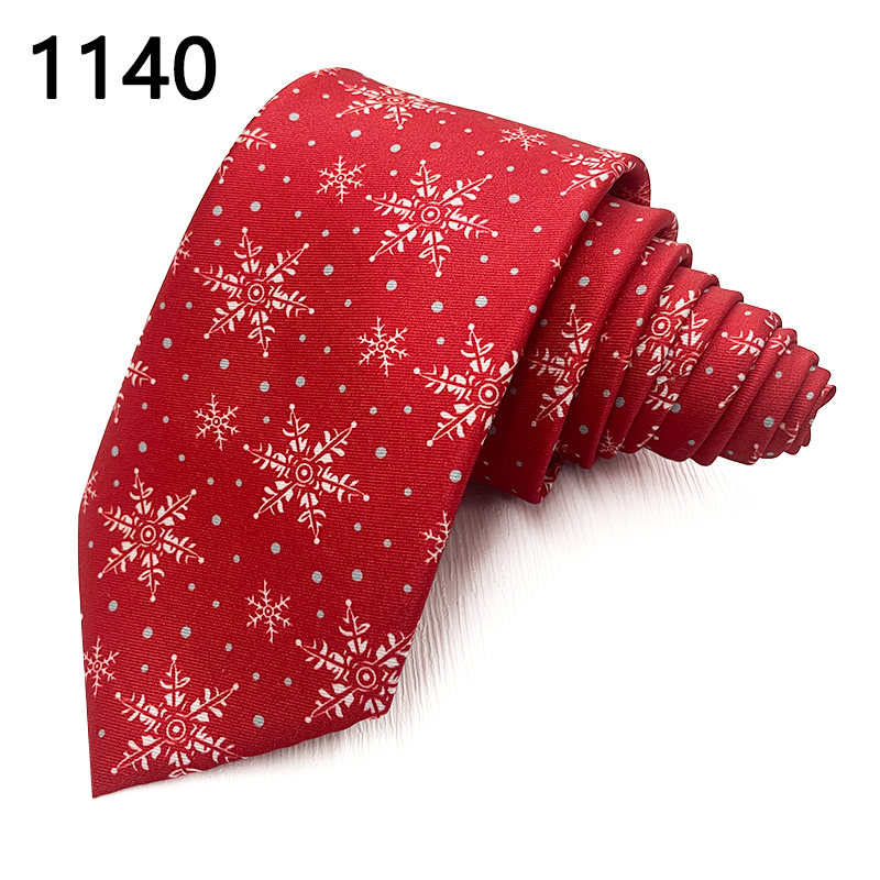 TONIVANI-653红色圣诞领带批发休闲男士领带跨境电商碎花格子领带厂家